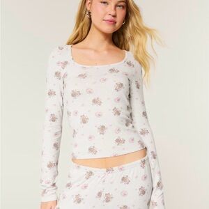 Hollister Grey Teddy Bear Pajama Set